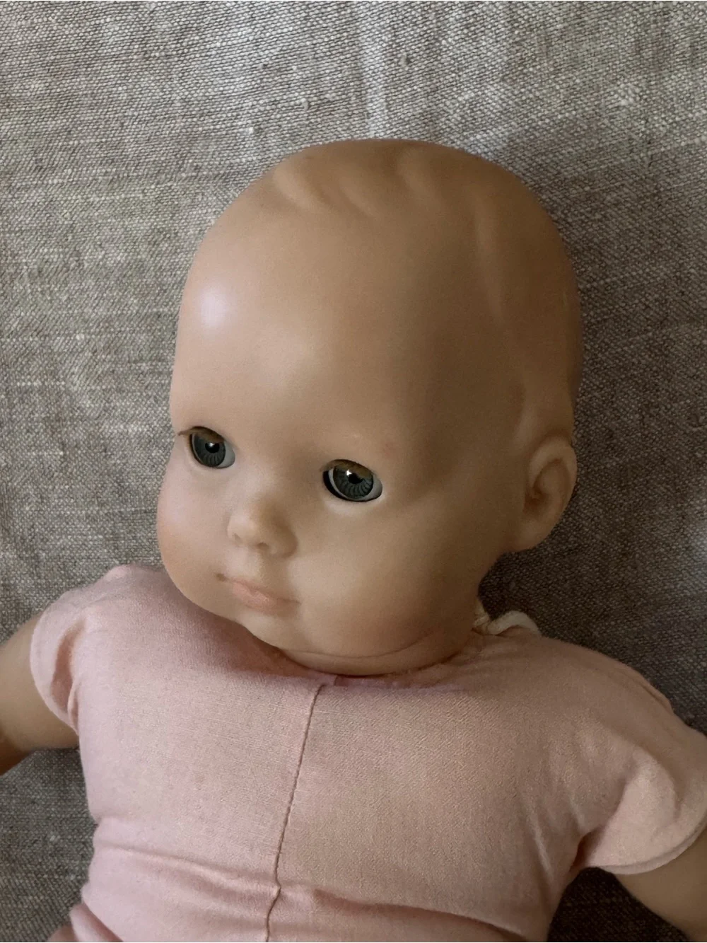 90s Bitty Baby blonde grey eye doll w/ Spring bunnies romper